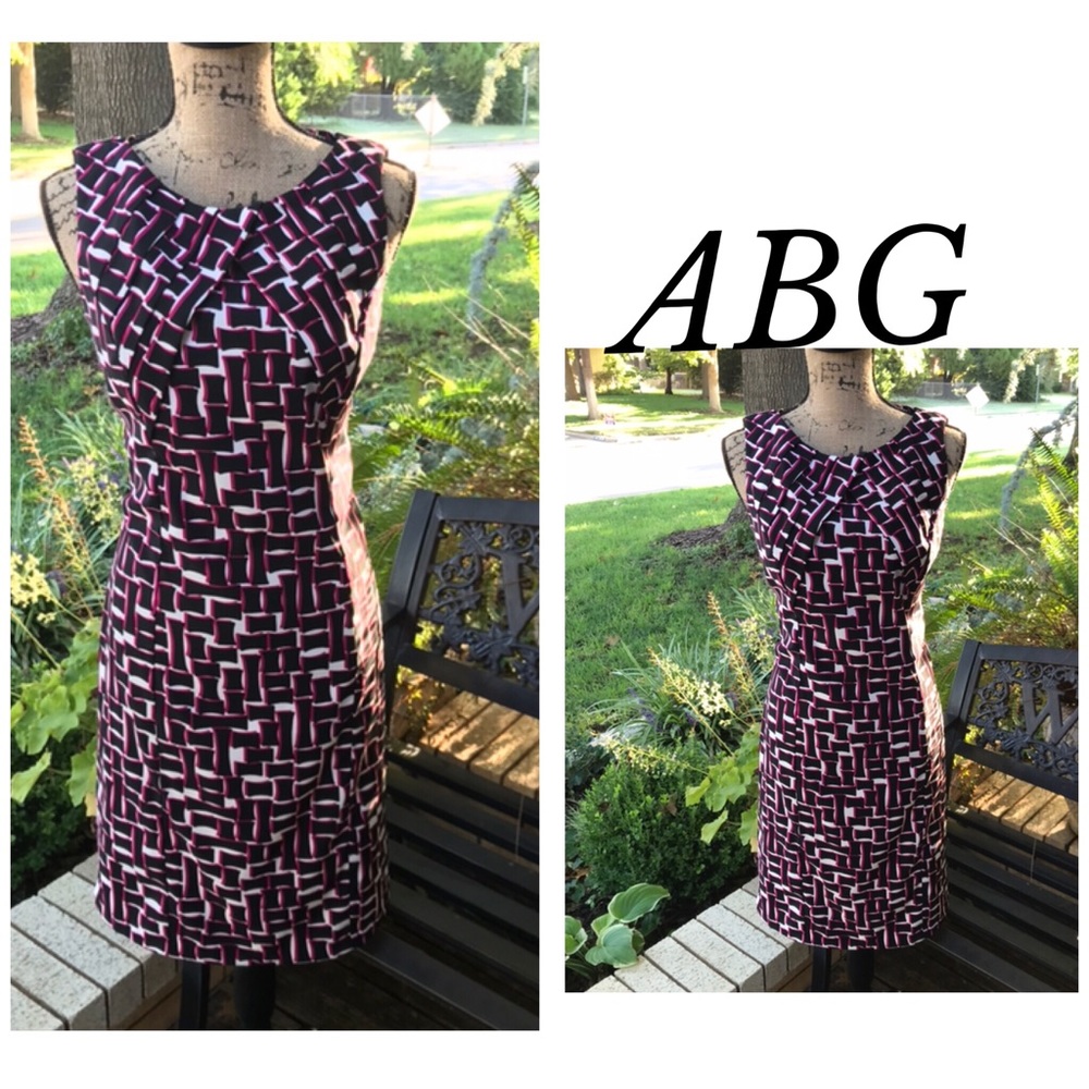 🌺ABG Brand Black & White Geo,Sheath Dress.